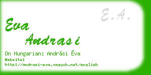eva andrasi business card